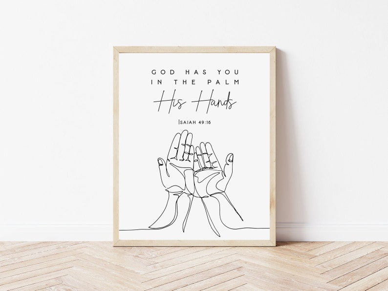 Dios te tiene en la palma de Su mano Isaías 49:16 Arte de la | Etsy