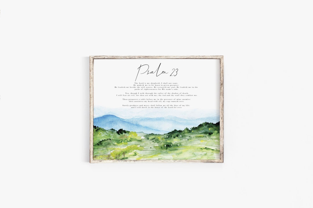 Psalm 23 the Lord is My Shepherd Bible Verse Wall Art Print Christian ...