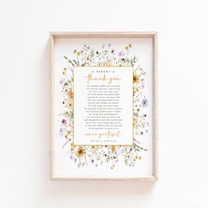 Un regalo imprimible de agradecimiento para padres, maestros de guardería, enseñanza, arte de pared para el Día del Maestro, carta de agradecimiento para maestros, regalo de fin de año