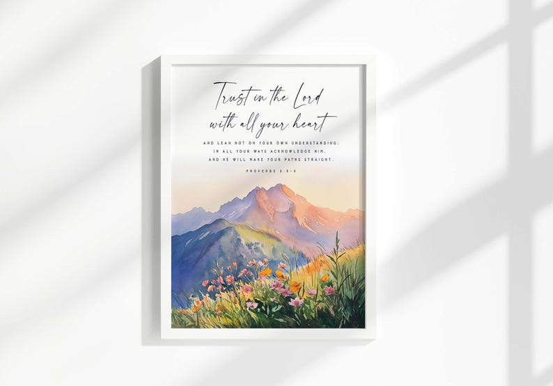 Proverbs 3:5 Trust in the Lord With All Your Heart Watercolor Bible ...