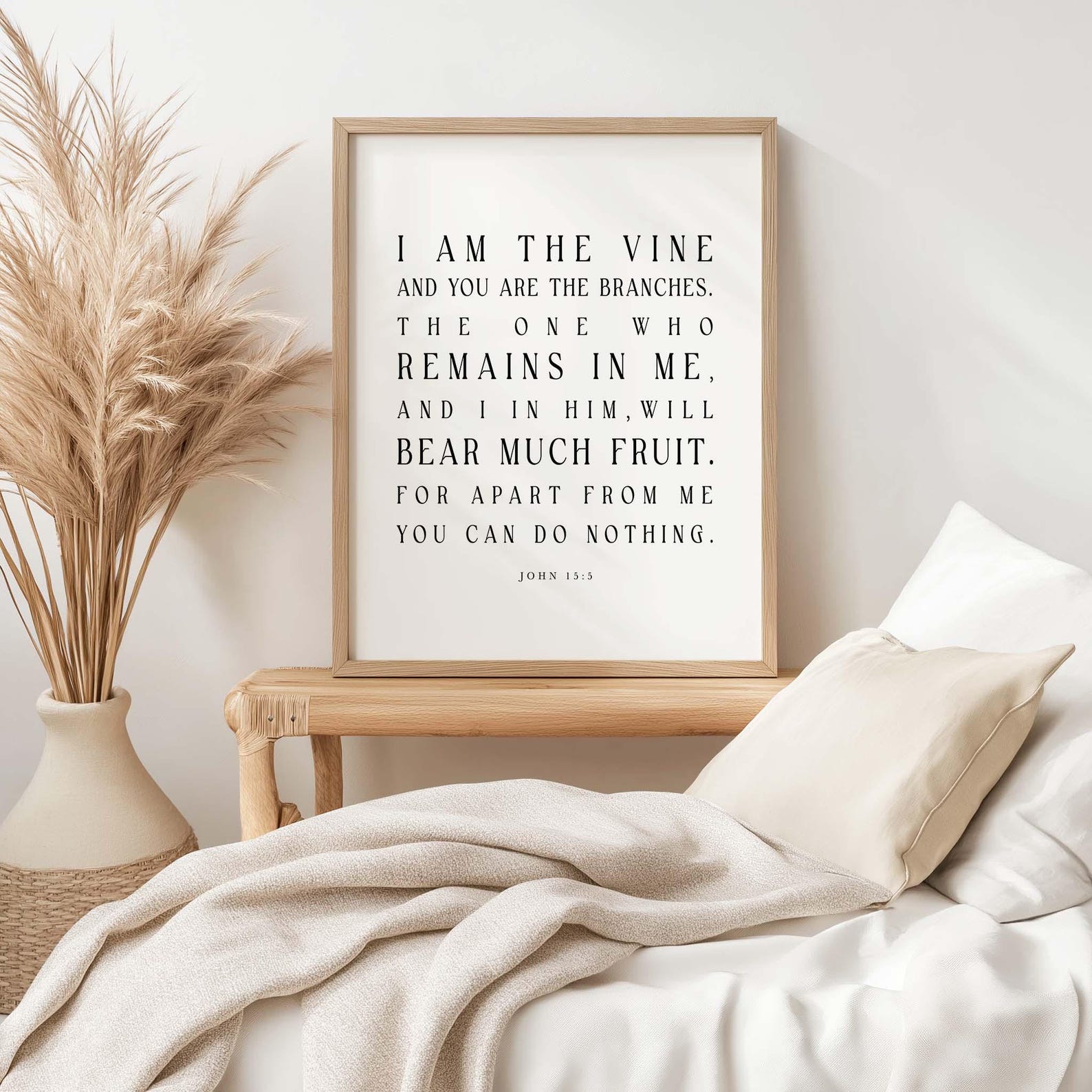 I Am the Vine and You Are the Branches John 15:5 Bible Verse Wall Art ...