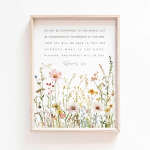 Romans 12:2,Do not conform to the pattern of this world,Romans Wall Art Bible Verse wall art,Baptism Gift Bible Printable,Scripture wall art