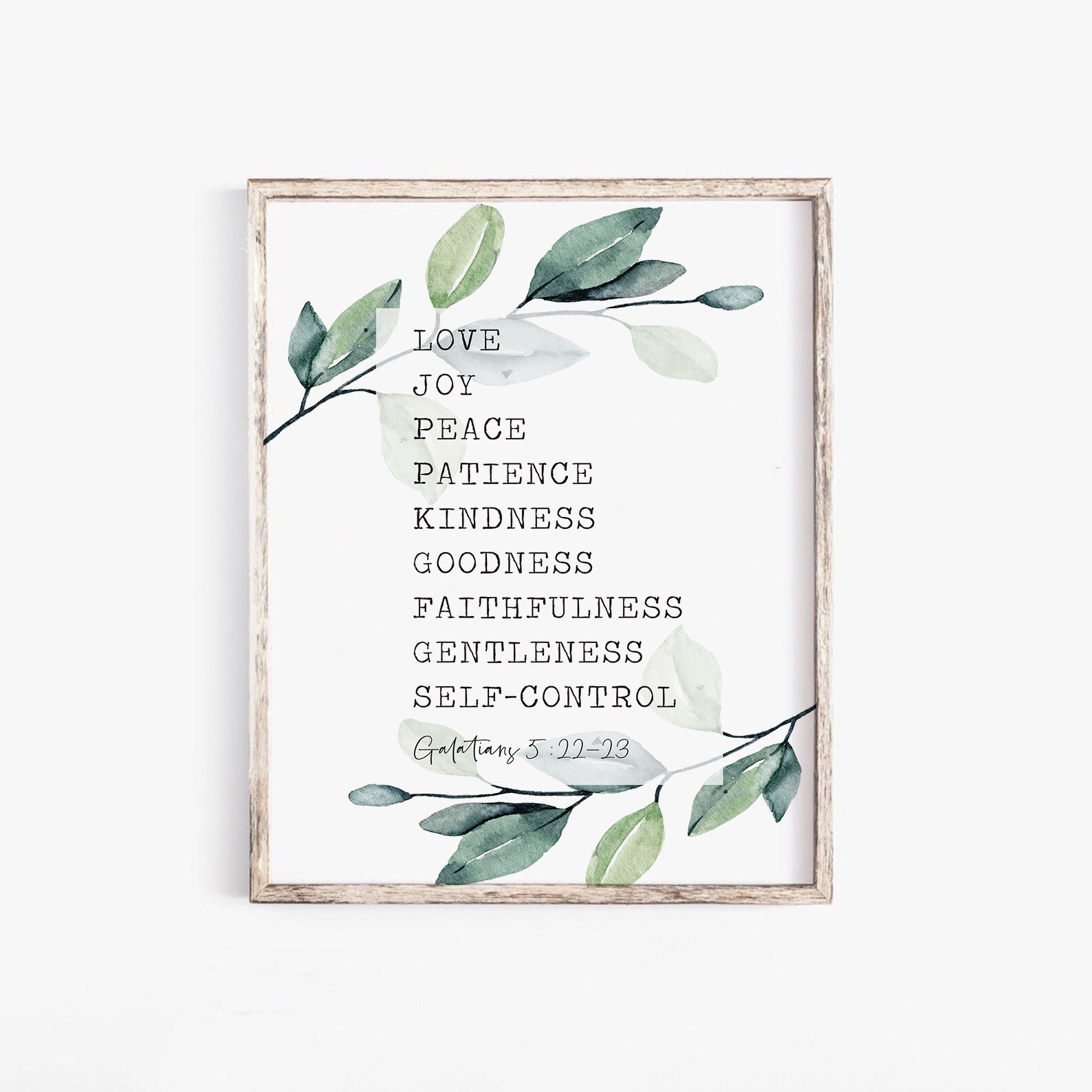 Prints Fruit of the Spirit Wall Art Printable Sign Galatians 5 22 Bible ...