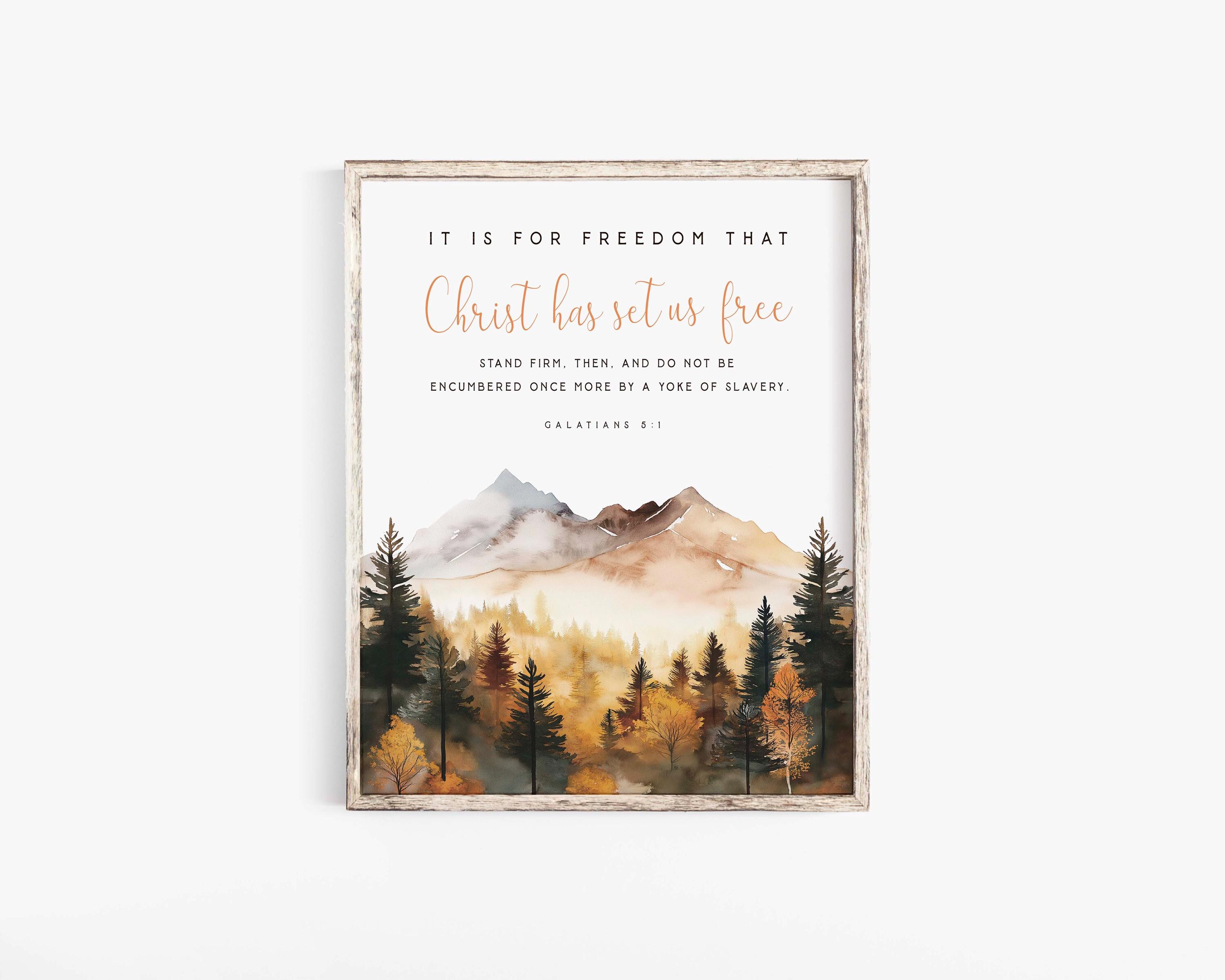 It is for Freedom That Christ Has Set Us Free Galatians 5:1 Watercolor ...