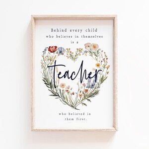 Teacher Appreciation Gift Behind every child Last Day of School Printable Card Teacher Keepsake from Students End of the Year Teacher Gift