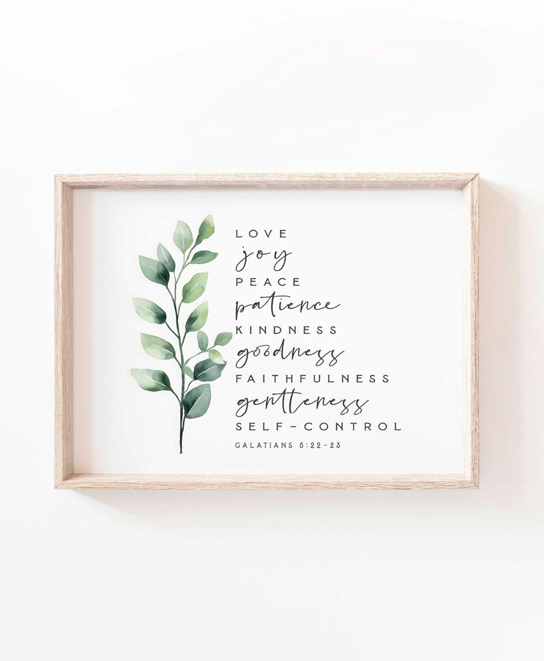 Fruit of the Spirit Wall Art Printable Sign Galatians 5 22 Bible Verse ...