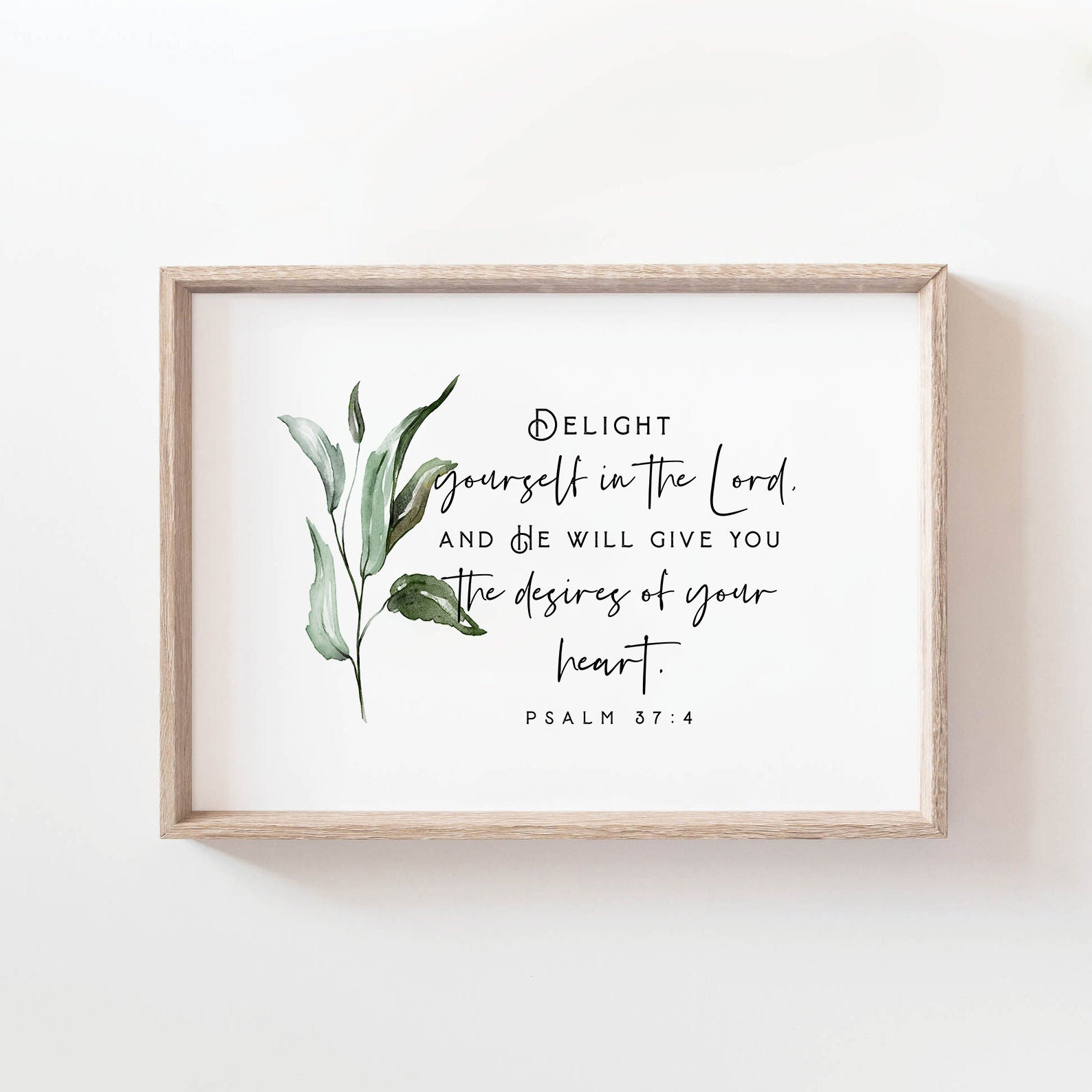 Delight Yourself In The Lord Psalm 37:4 Bible Verse Print Wall | Etsy