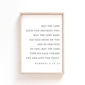 May the Lord Bless You and Keep You Numbers 6:24-26 Bible - Etsy
