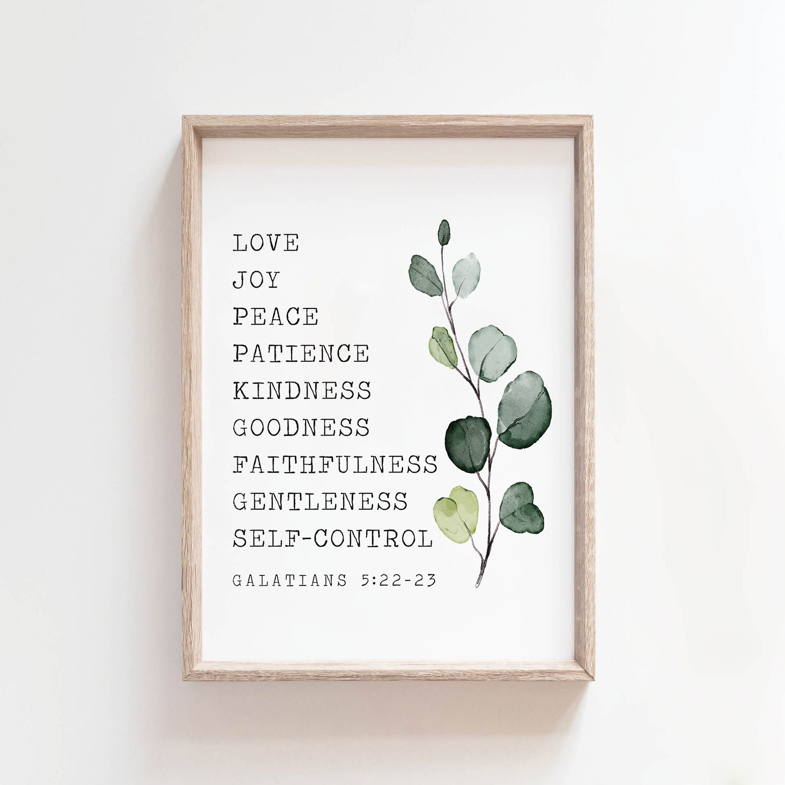 Prints Fruit of the Spirit Wall Art Printable Sign Galatians 5 22 Bible ...