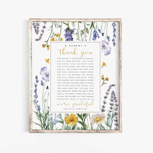 A Parents Thank You Printable Nursery Teachers Teaching Teacher&#39;s Day Wall Art Printable Gift Teacher Appreciation Letter End of Year gift