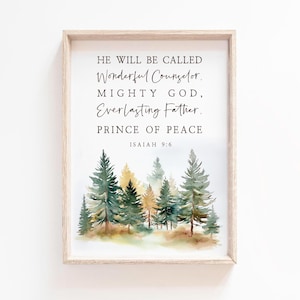 He Will Be Called Wonderful Counselor Printable Wall Art Isaiah 9:6 Bible Verse Wall Art Print Christian Christmas Decor Scripture printable