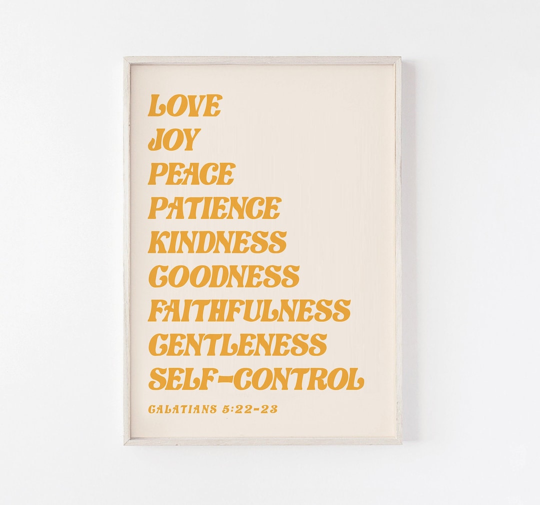 Fruit of the Spirit Wall Art Printable Galatians 5 22 Bible Verse Wall ...
