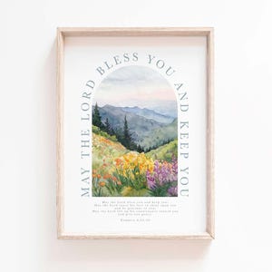 May the Lord bless you and keep you printable Numbers 6:24-26 Scripture Printable Bible verse wall art The blessing nursery sign church