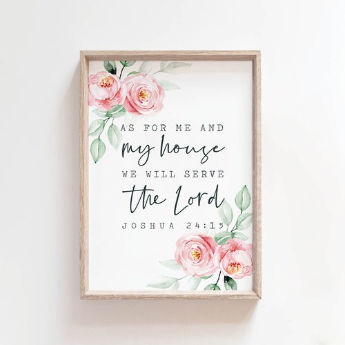 Joshua 24:15 Bible Verse Wall Art Scripture Wall Art for Your - Etsy