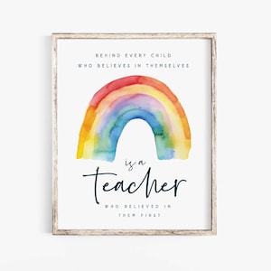 Lehrer Wertschätzung Geschenk hinter jedem Kind am letzten Schultag druckbare Karte Lehrer Andenken von Schülern Ende des Jahres Lehrer Geschenk