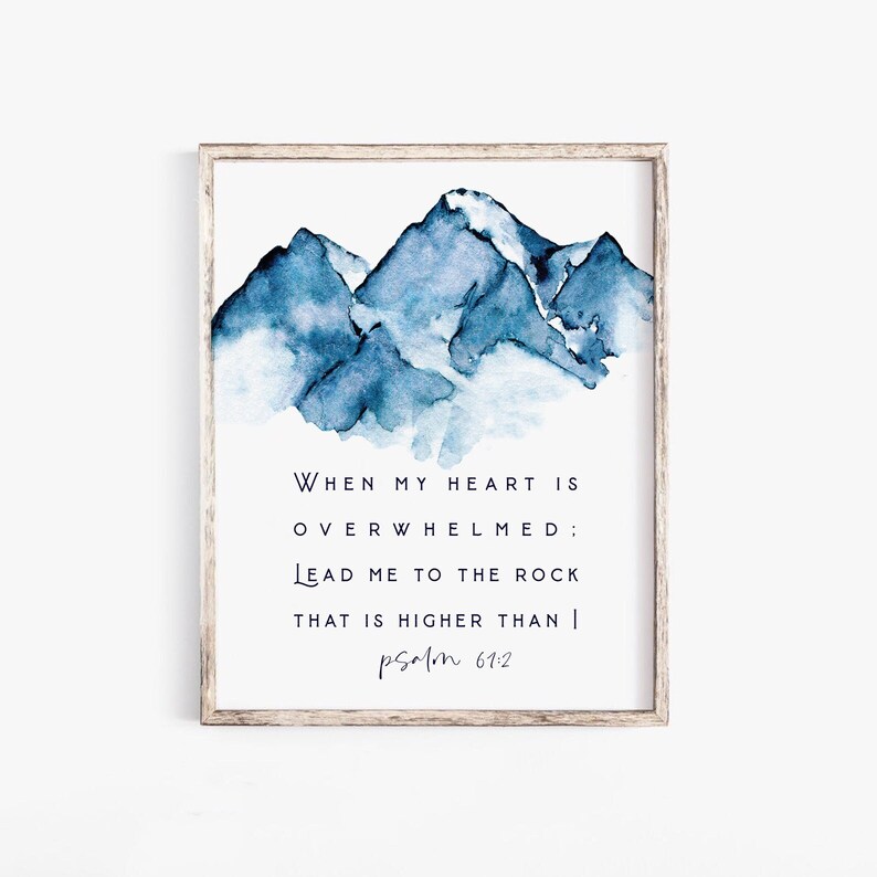 Psalm 61 2 When My Heart Is Overwhelmed Lead Me To The Rock Etsy