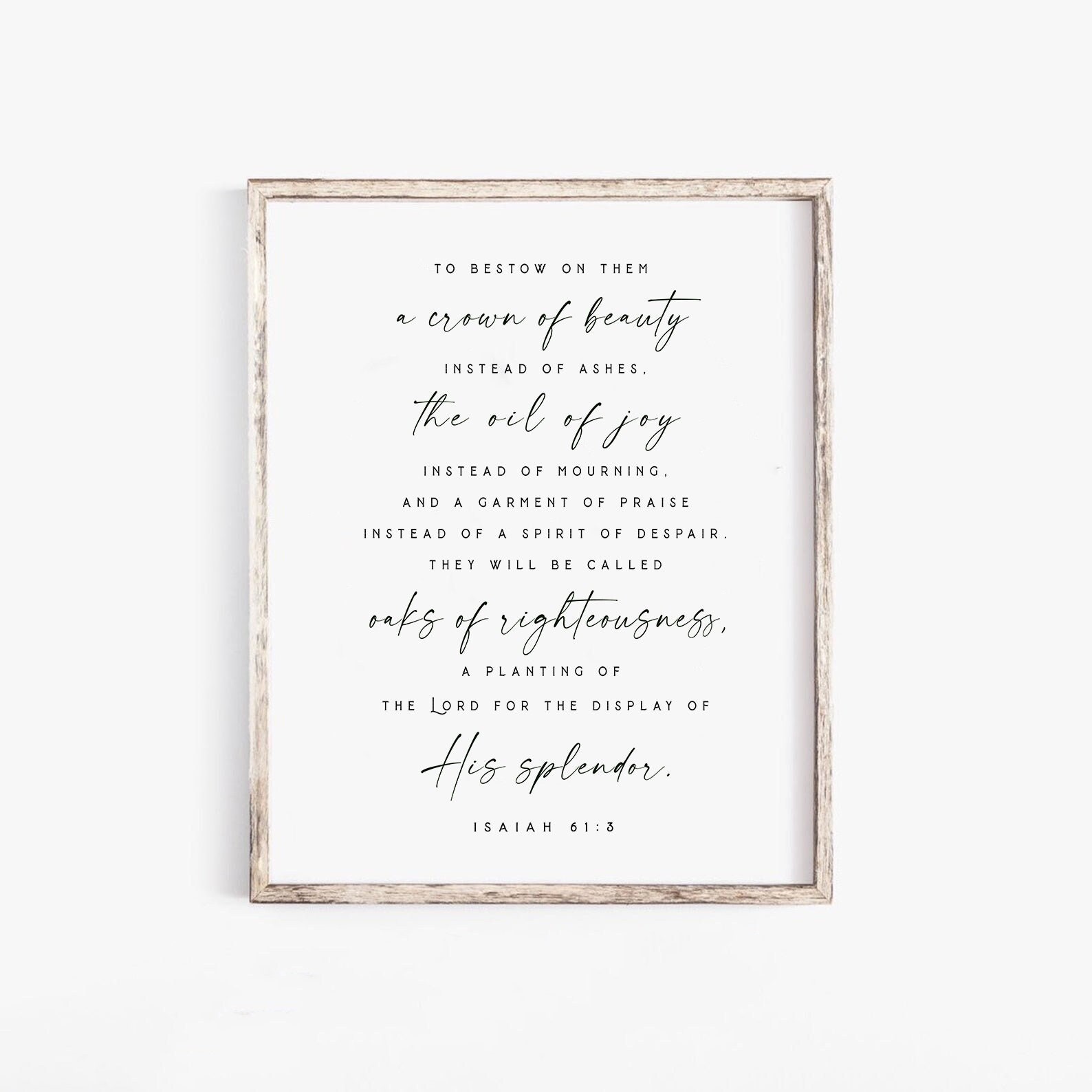 Isaiah 61:3 Bestow On Them A Crown Of Beauty Oak Of - Etsy