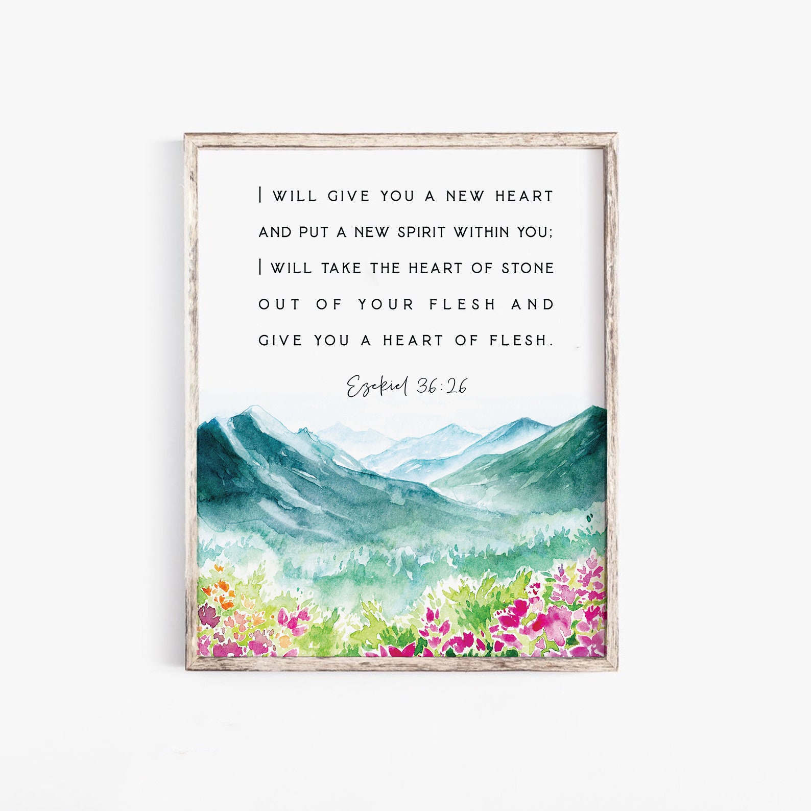 Ezekiel 36:26 I Will Give You a New Heart and Put a New Spirit - Etsy