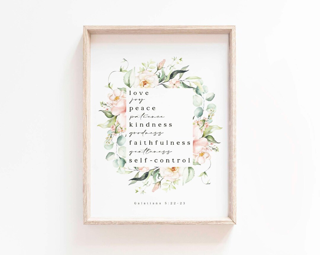 Fruit of the Spirit Wall Art Printable Sign Galatians 5:22 Bible Verse ...