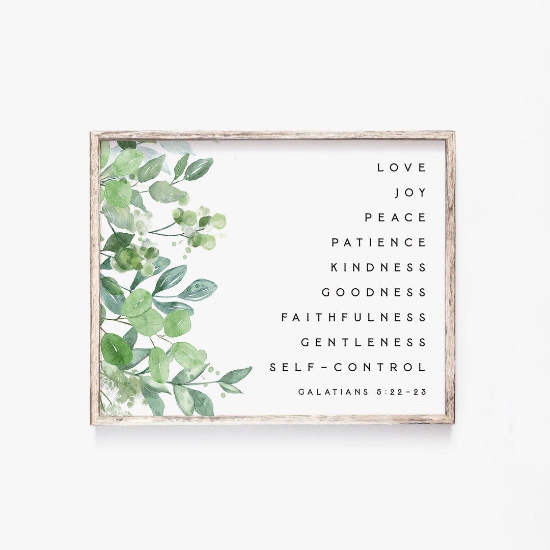 Fruit of the Spirit Wall Art Printable Sign Galatians 5 22 - Etsy