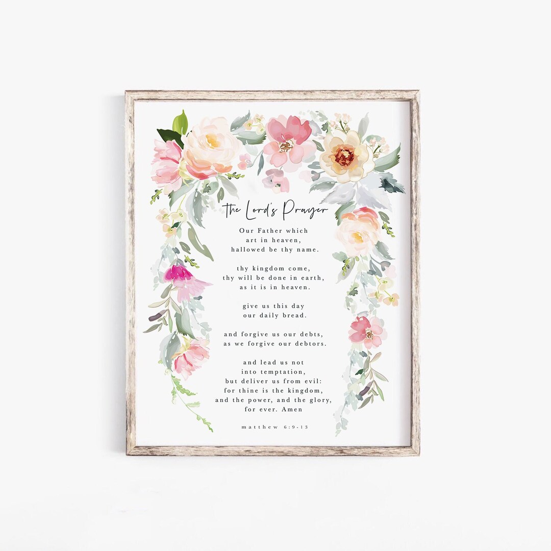 The Lord's Prayer Wall Art Print Matthew 6913 Our Father in Heaven