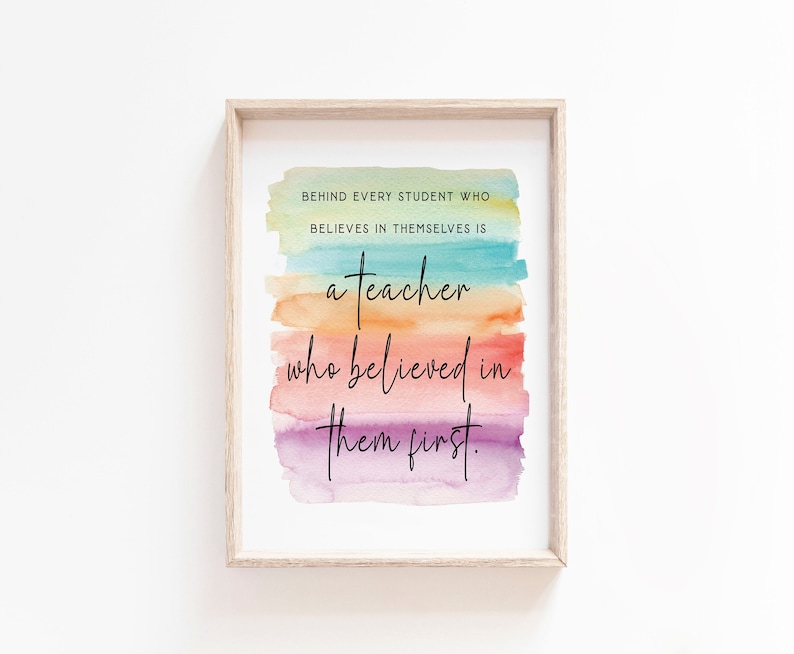 Teacher Appreciation Gift Behind every student Last Day of School Printable Card Teacher Keepsake from Students End of the Year Teacher Gift image 1