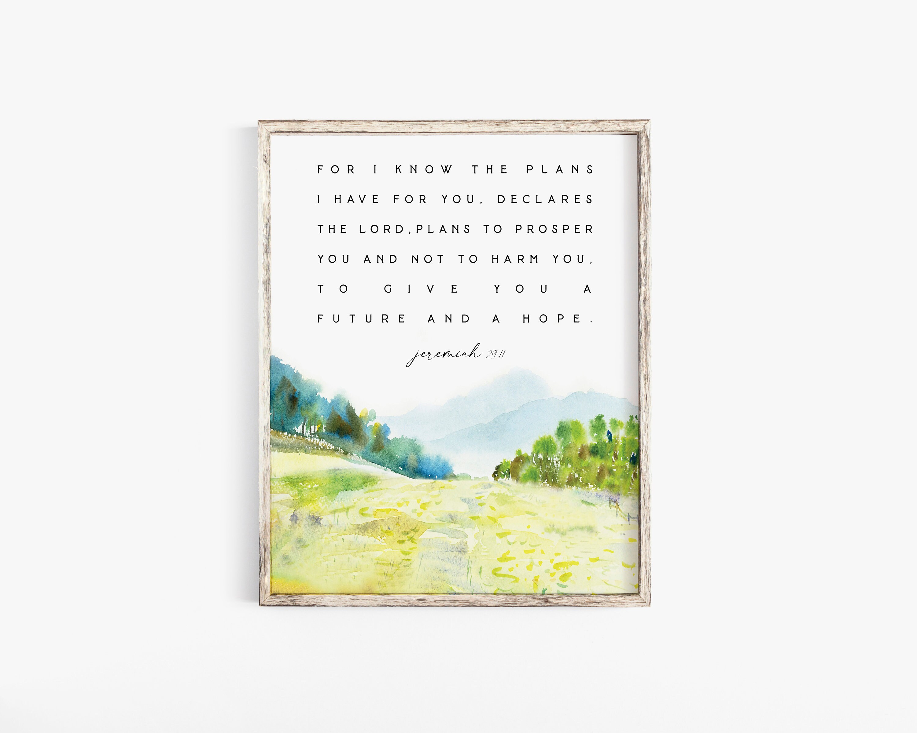 For I Know the Plans I Have for You Jeremiah 29:11 Bible Verse Wall Art ...