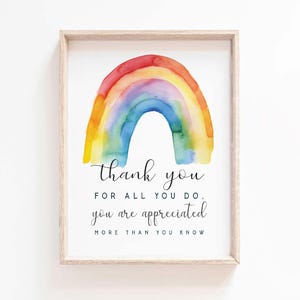 Thank you for all you do printable wall art End of year Retirement card Teacher gifts Volunteer Appreciation Sign Difference maker Retire