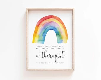 Therapist Appreciation Gift Printable Card Behind every child Therapist Retirement Gift Leaving Keepsake Great Therapist Is Hard To Find