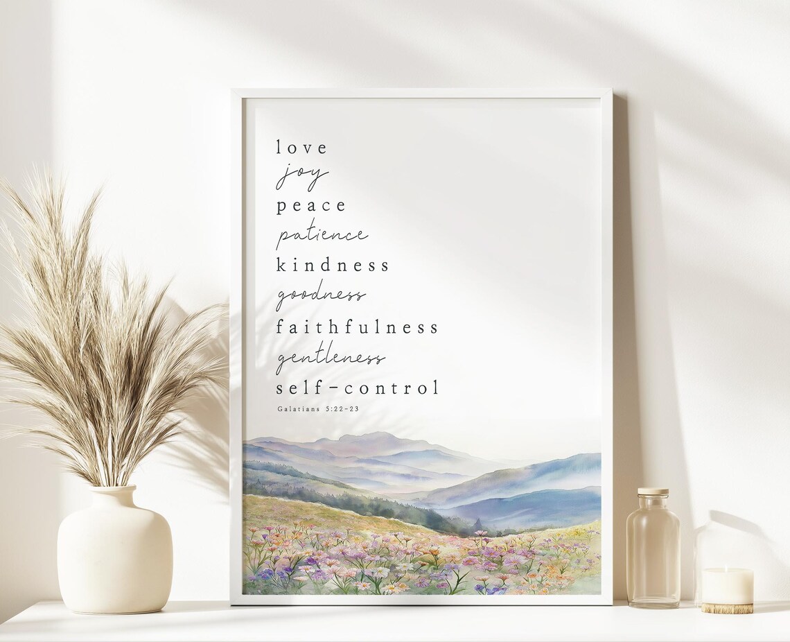 Fruit of the Spirit Wall Art Printable Sign Galatians 5 22 Bible Verse ...