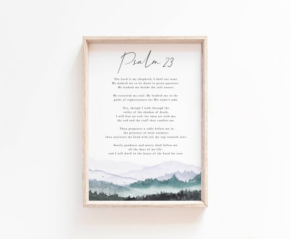 Psalm 23 Print The Lord Is My Shepherd Bible Verse Wall