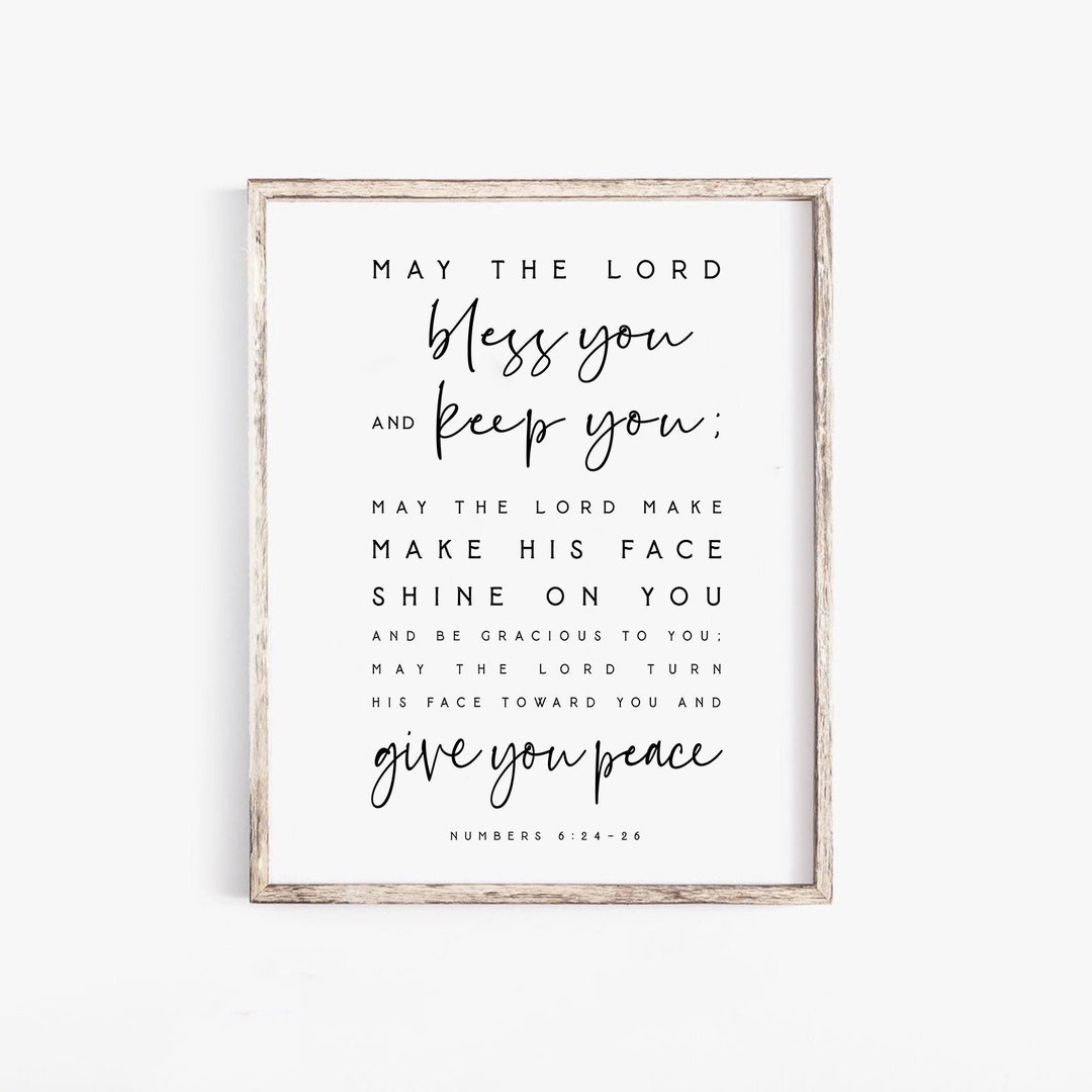 May the Lord Bless You and Keep You Printablenumbers 6:24-26 - Etsy
