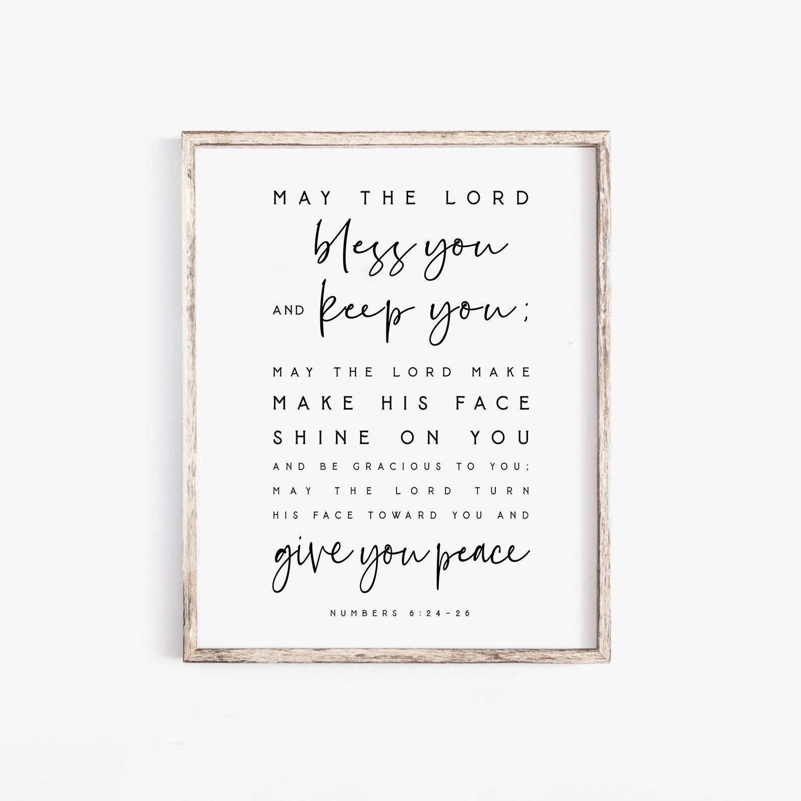 May the Lord Bless You and Keep You Printablenumbers 6:24-26 - Etsy