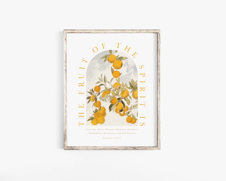 Fruit of the Spirit Wall Art Printable Sign Galatians 5:22 Bible Verse ...