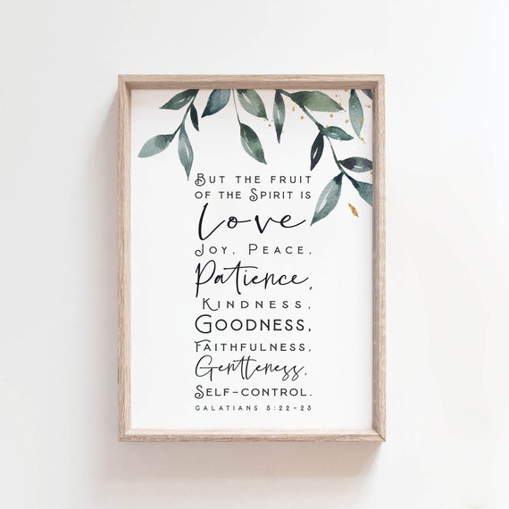 Prints Fruit of the Spirit Wall Art Printable Sign Galatians 5 22 Bible ...