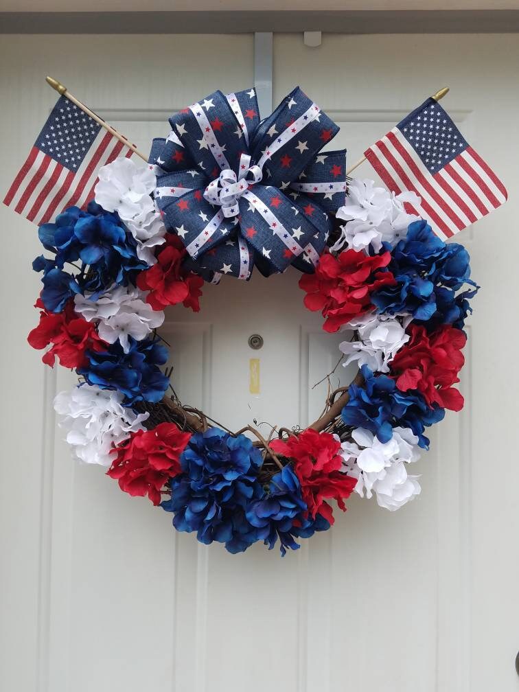 Red White and Blue Wreath - Patriotic Wreath - Americana Wreath - 4th ...