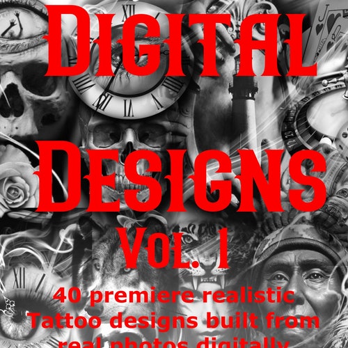 Tattoo Procreate Brush Set 40 Realistic Tattoo Designs Made Etsy