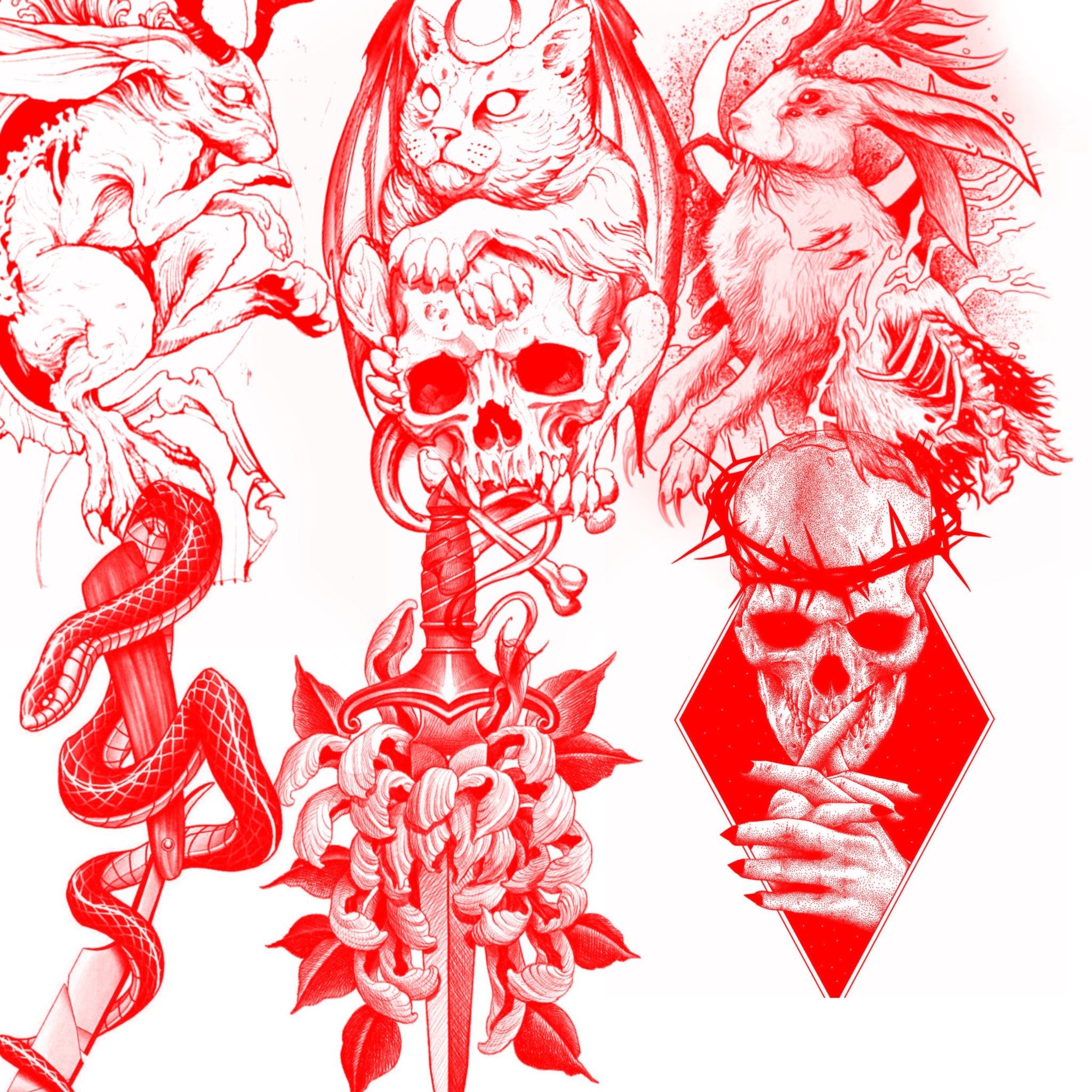 75 Tattoo Procreate Brushes Dark Art Vol . 1 Gothic Etsy Canada