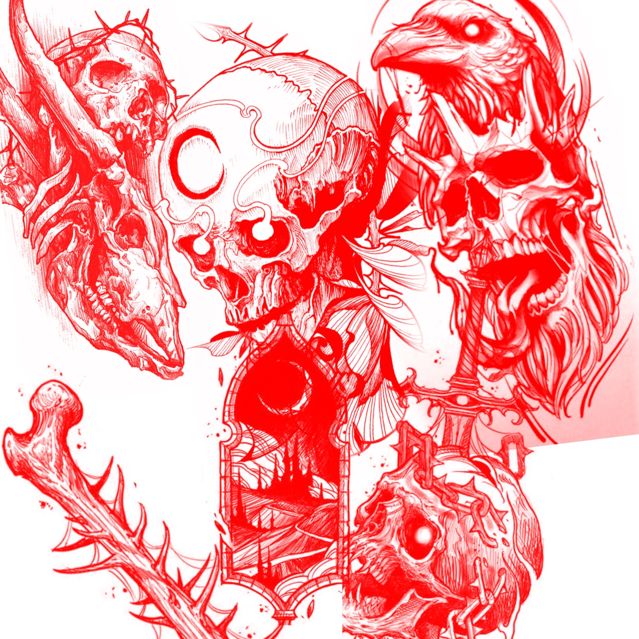 75 Tattoo Procreate Brushes Dark Art Vol . 1 Gothic Etsy Canada