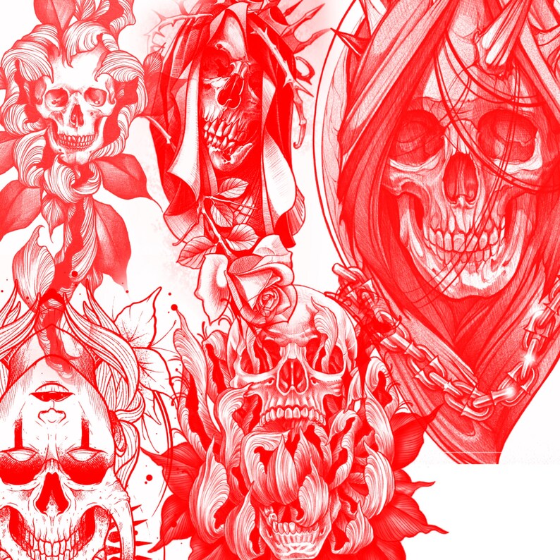 75 Tattoo Procreate Brushes Dark Art Vol . 1 Gothic Etsy