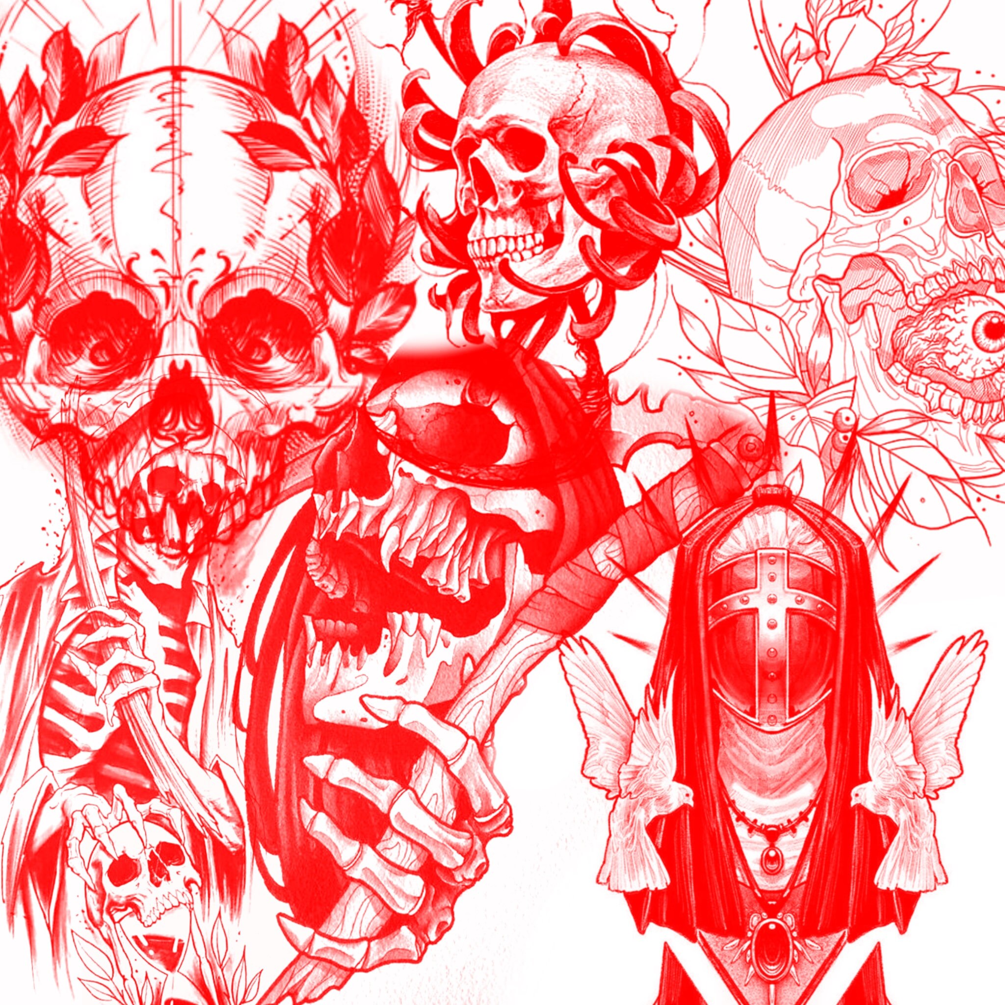 75 Tattoo Procreate Brushes Dark Art Vol . 1 Gothic Etsy Canada