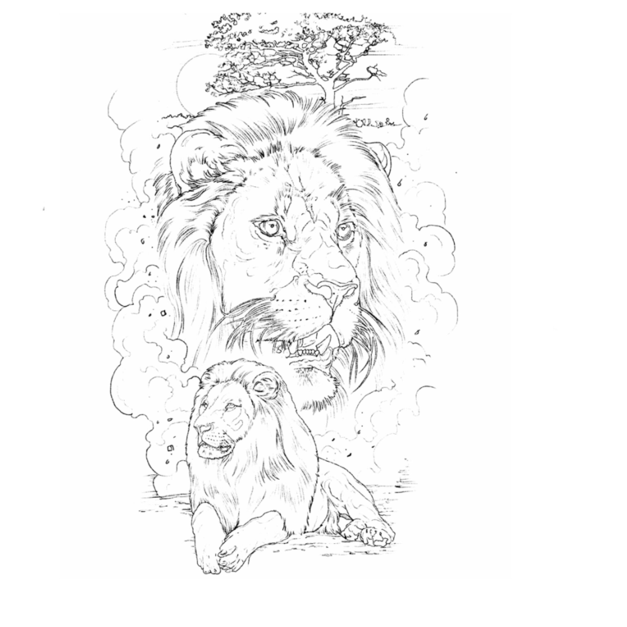 15 of the most popular animal tattoo stencils procreate | Etsy