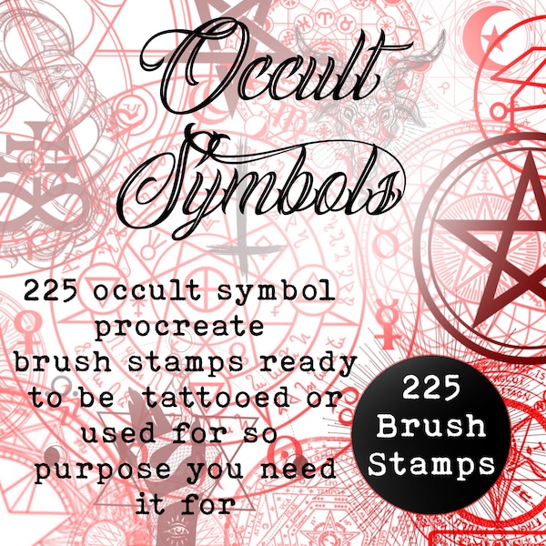 225 occult symbol procreate brush set