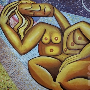 Französisches Ausstellungsplakat Fosco | Original Dea Madre Kunstdruck | Engel Ausstellung 1994