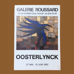 Französisches Ausstellungsplakat Oosterlynck | Original Les Oiseaux de Nuit | Galerie Roussard Paris 198