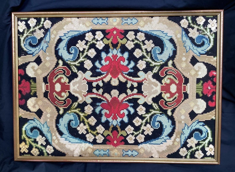 Wool Cross Stitch Tapestry Framed Etsy