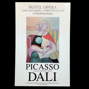Original and Rare 1986 Picasso and Dali Exhibition Poster | Hotel Opera, Toulouse, France