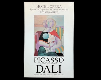 Original and Rare 1986 Picasso and Dali Exhibition Poster | Hotel Opera, Toulouse, France