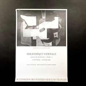 1984 French Art Exhibition Poster-Print | Bibliothèque Nationale Paris | Marcoussis Hommage to Marcoussis |  Cubist