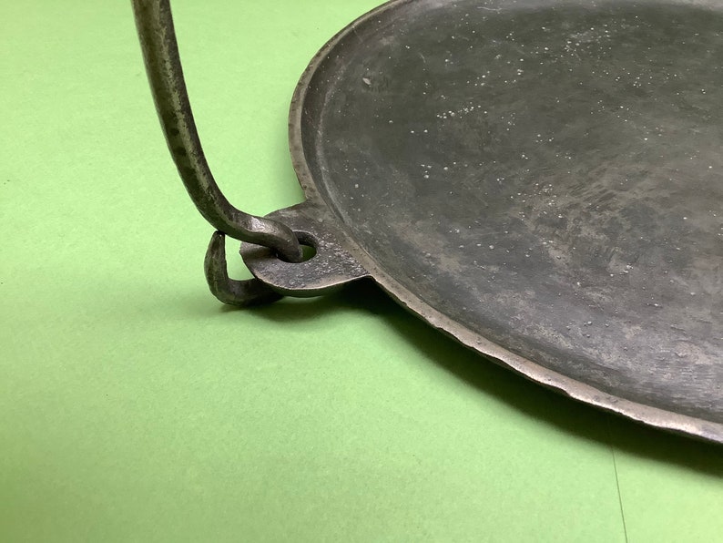 Large Antique Artisan Iron Galette Iron Griddle French Hearth